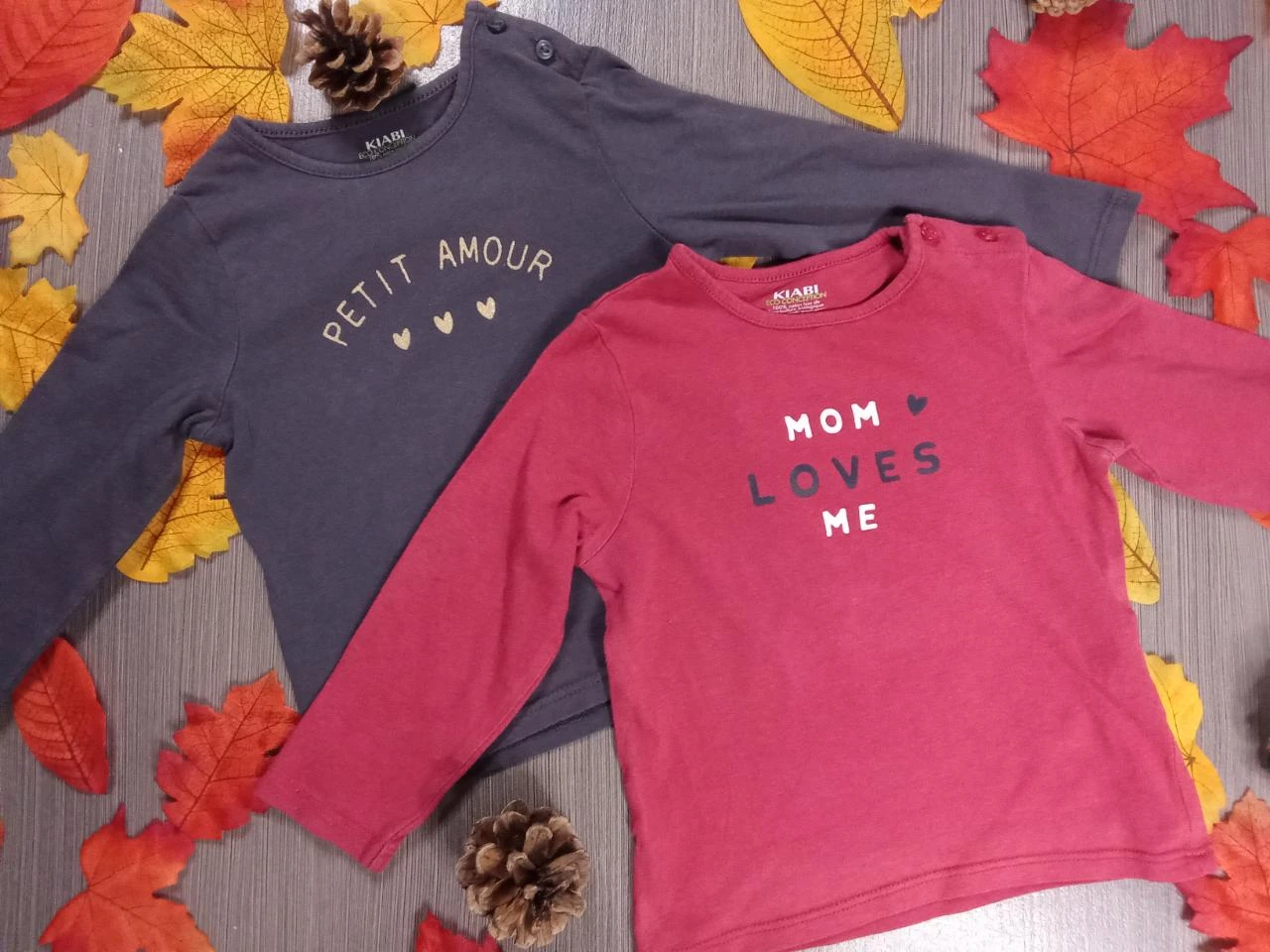 Lot 2 t-shirts manches longues Kiabi 18 mois